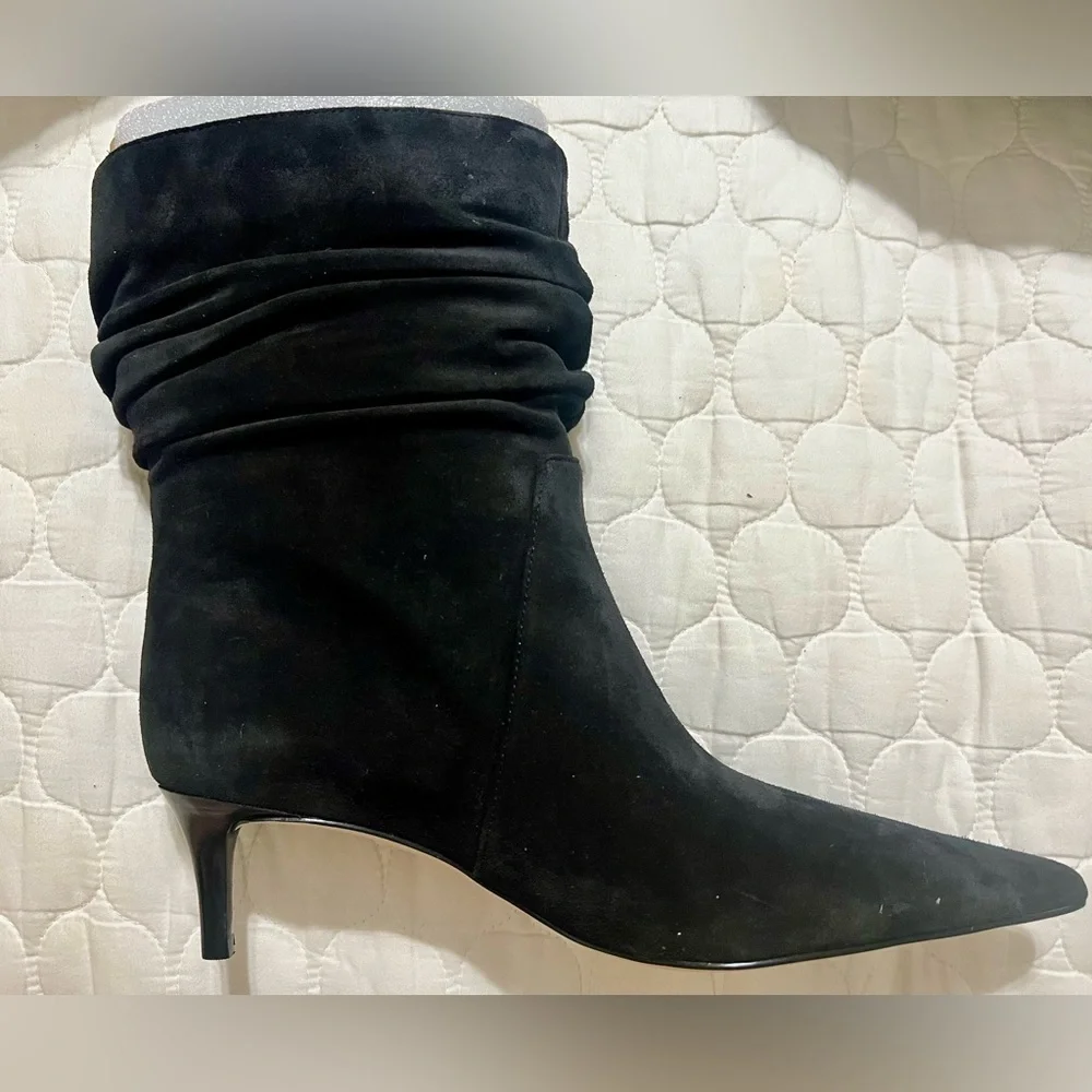 NEW Womens Michael Kors Dawn Suede Pull On Ankle Boots - Black 8M